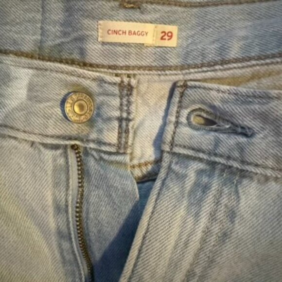 Levi's High Waist Cinch Baggy Wide Leg Jeans - Light Wash - Picture 1 of 5